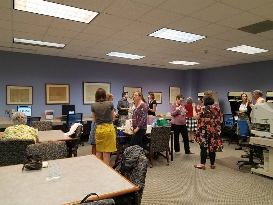 ACLA members mingling and snacking